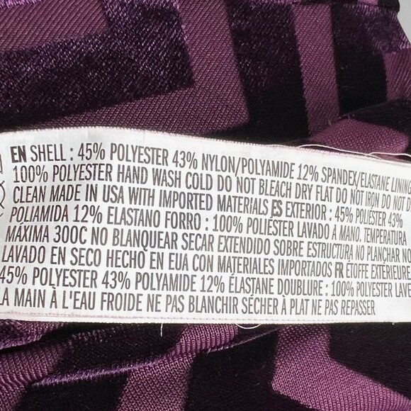 Forever 21+ 1X Womens Burgundy Chevron Print Dress With 3/4 Sleeves Casual - Picture 7 of 7